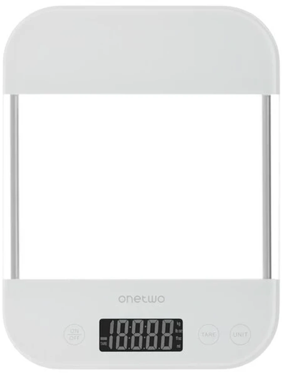 Кухонные весы OneTwo O3SC34 [электронные, платформа-стекло, предел-5 кг, тарокомпенсация, белый]