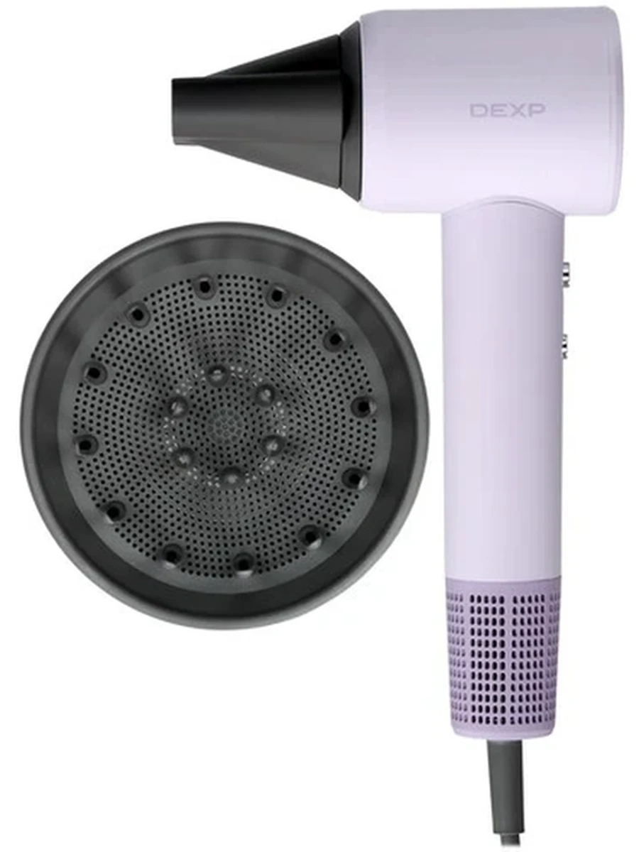 Фен DEXP DHD-104 [компактный,1600 Вт, ионизация,фиолетовый]
