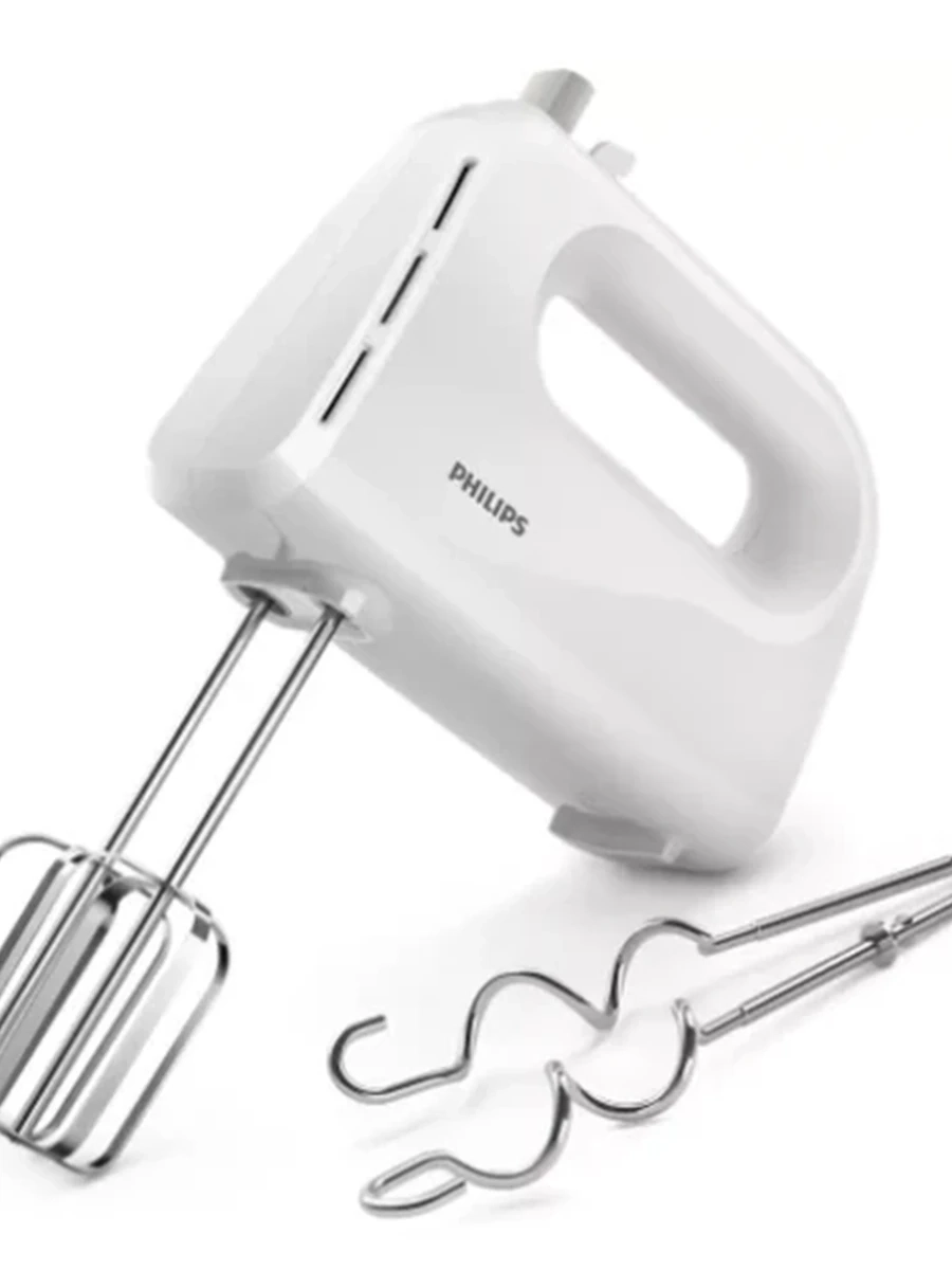 Миксер Philips HR3705/00 [300 Вт, ручной, скоростей - 5, корпус - пластик, насадок - 4 шт, турборежим, белый]