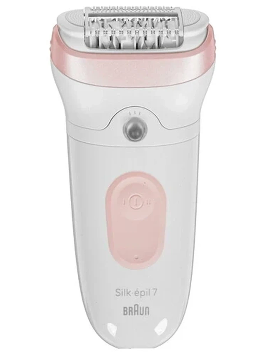Эпилятор Braun S7 SE 7-000 белый, розовый [скорости-2, пинцетов-40, съемные насадки/головки-2 шт, питание-от аккумулятора]