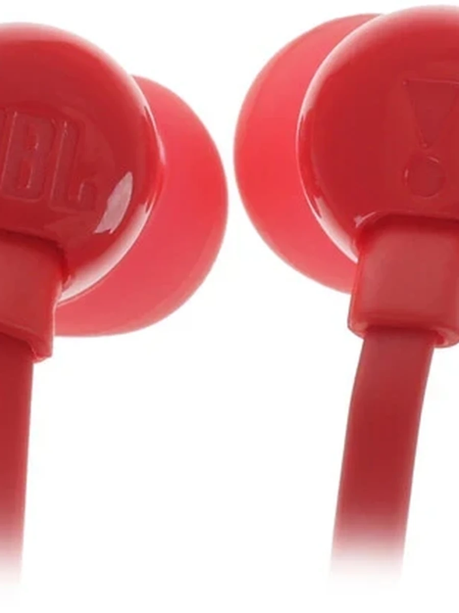 Наушники проводные JBL T110 [внутриканальные, микр., кабель - 1.2 м/3.5 мм, красный]
