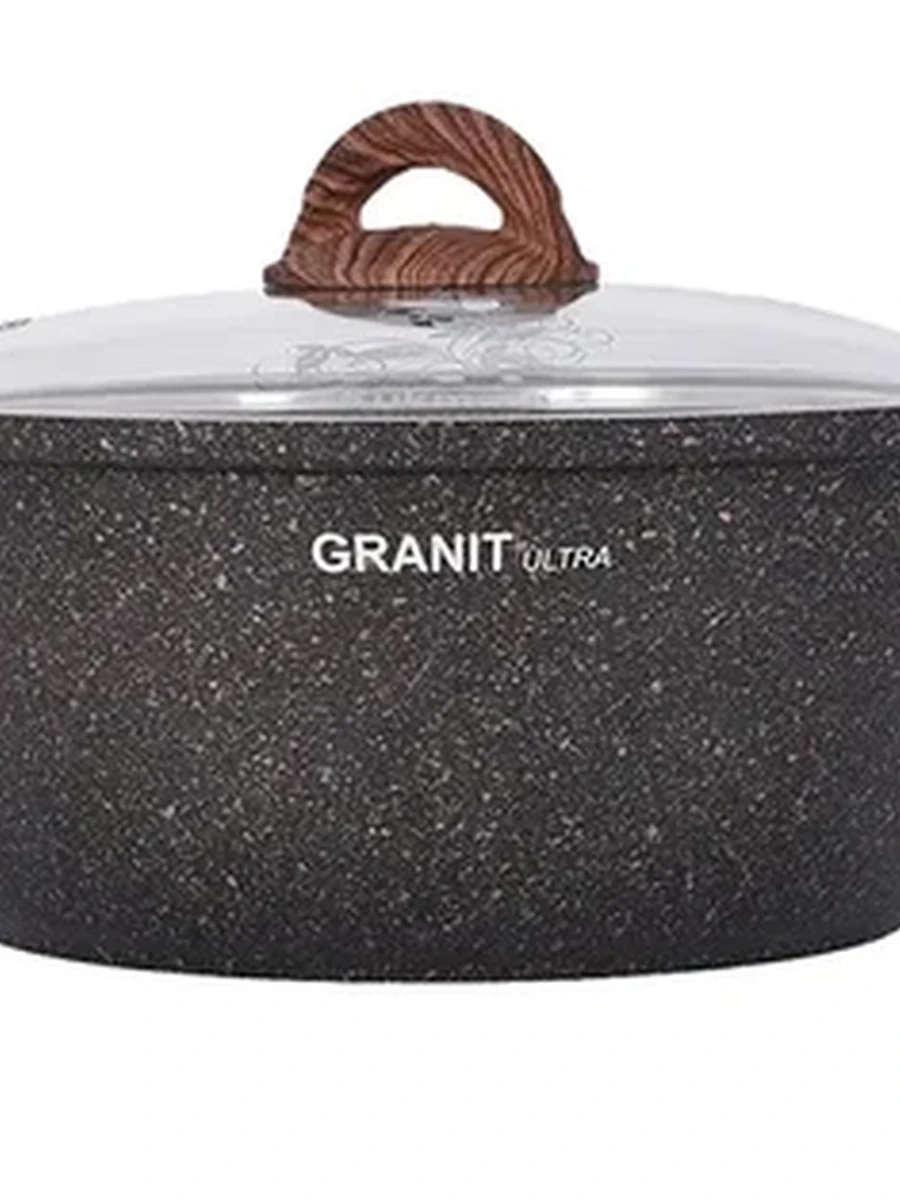Kukmara Кастрюля-жаровня 4л со стекл. крышкой, АП линия "Granit ultra" (Original).