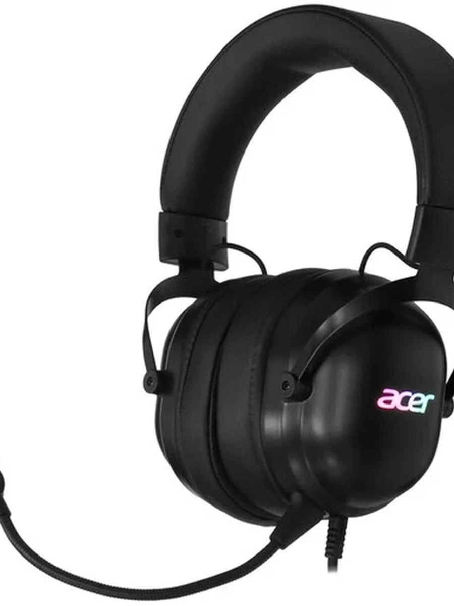 Наушники проводные Acer AHW122 [накладные, закрытые, микр., регулятор громкости, черный]