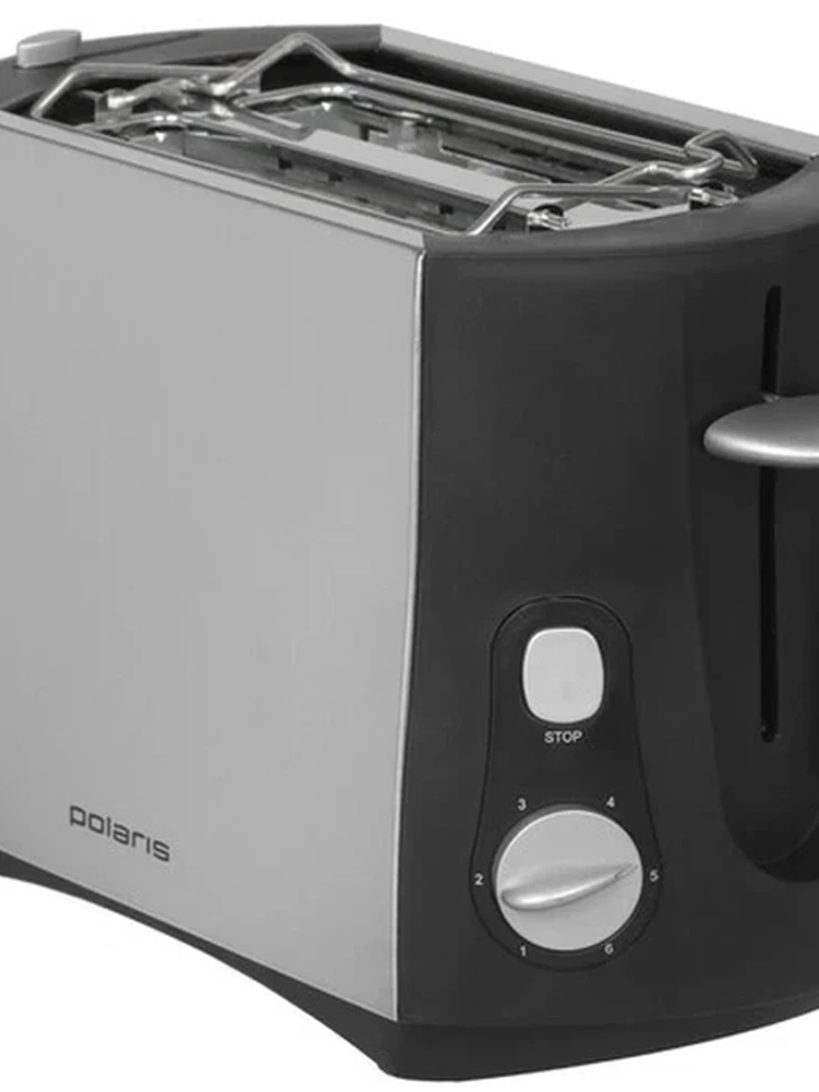 Тостер Polaris PET 0812А черный [800 Вт, тостов - 2, решетка для подогрева булочек, поддон для крошек]