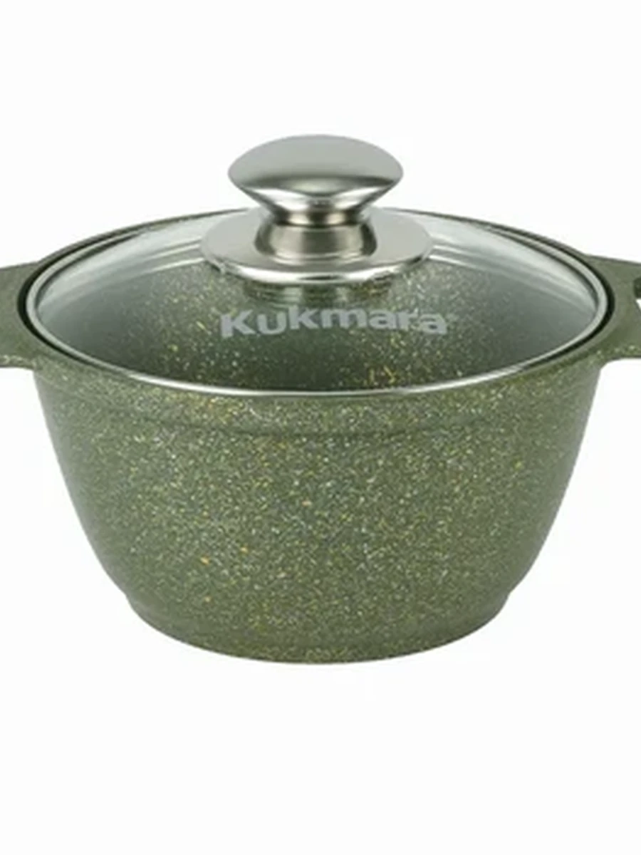 Кастрюля Kukmara 1л со стеклянной крышкой, АП линия Trendy style (Malachite)