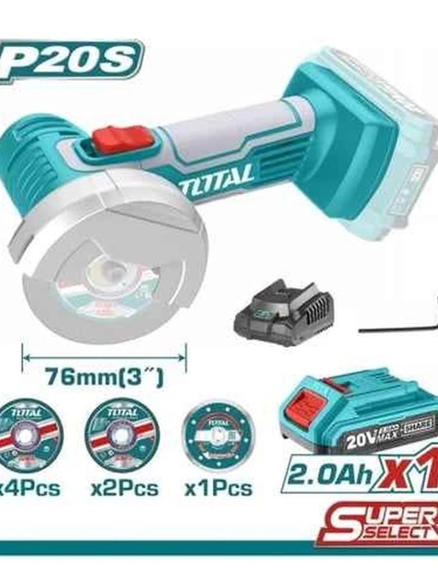 ПИЛА ДИСКОВАЯ АККУМУЛЯТОРНАЯ TOTAL 20V TAGLI76012
