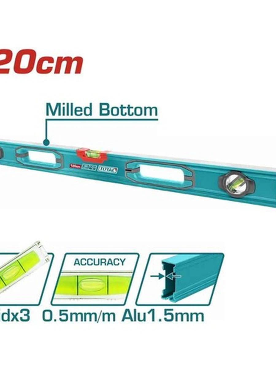 УРОВЕНЬ TOTAL SPIRIT LEVEL 120CM TMT212028