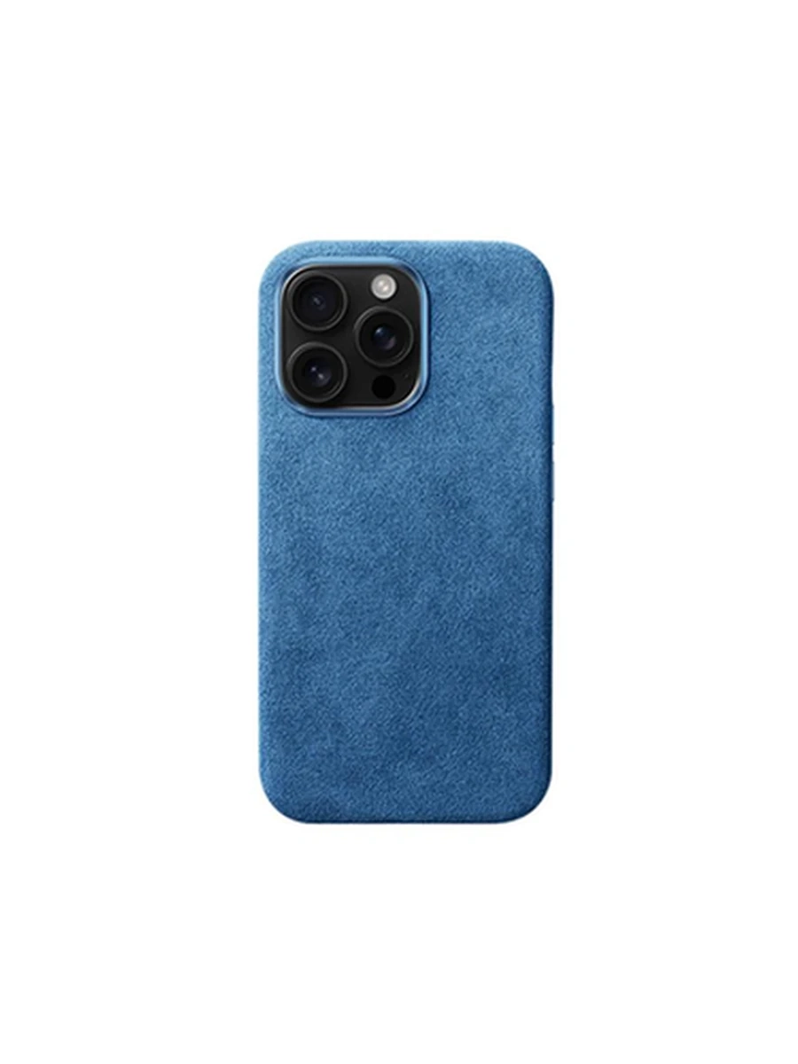 Чехол YTF-Carbon MagSafe(Big Hole Ring) Alcantara Iphone 16Pro Blue