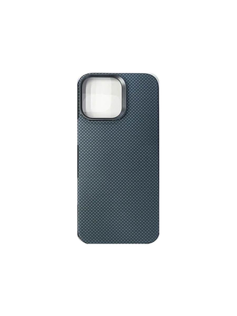 Чехол KEVLAR Tactile Woven  Iphone 16Pro Max MagSafe(Big Hole Ring) RingWhite Plain Blue
