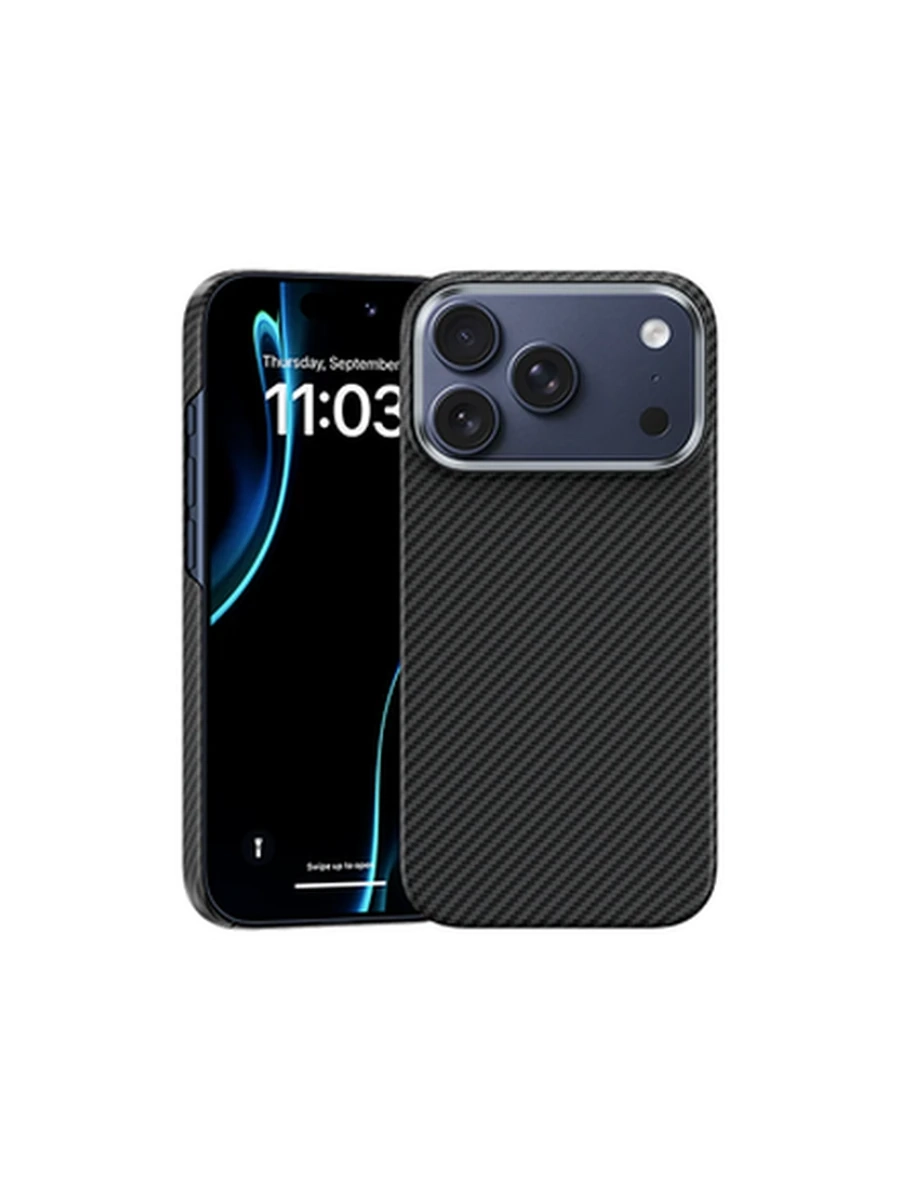 Чехол KEVLAR Tactile Woven  Iphone 17Pro Max Black/Gray 600D BLACK(0.8MM) ULTRA-SLIM