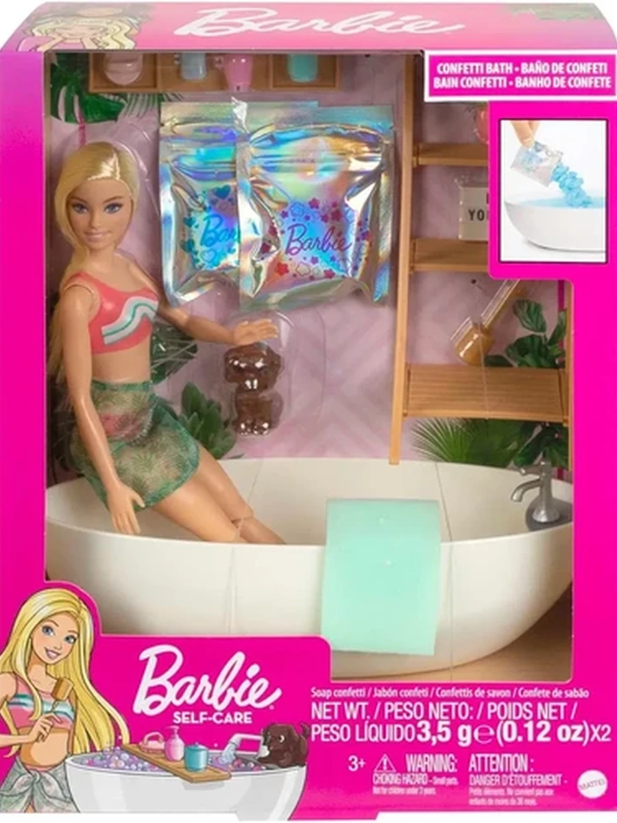 Кукла-модель Barbie Barbie, ванна с аксессуарами HKT92, 29 см