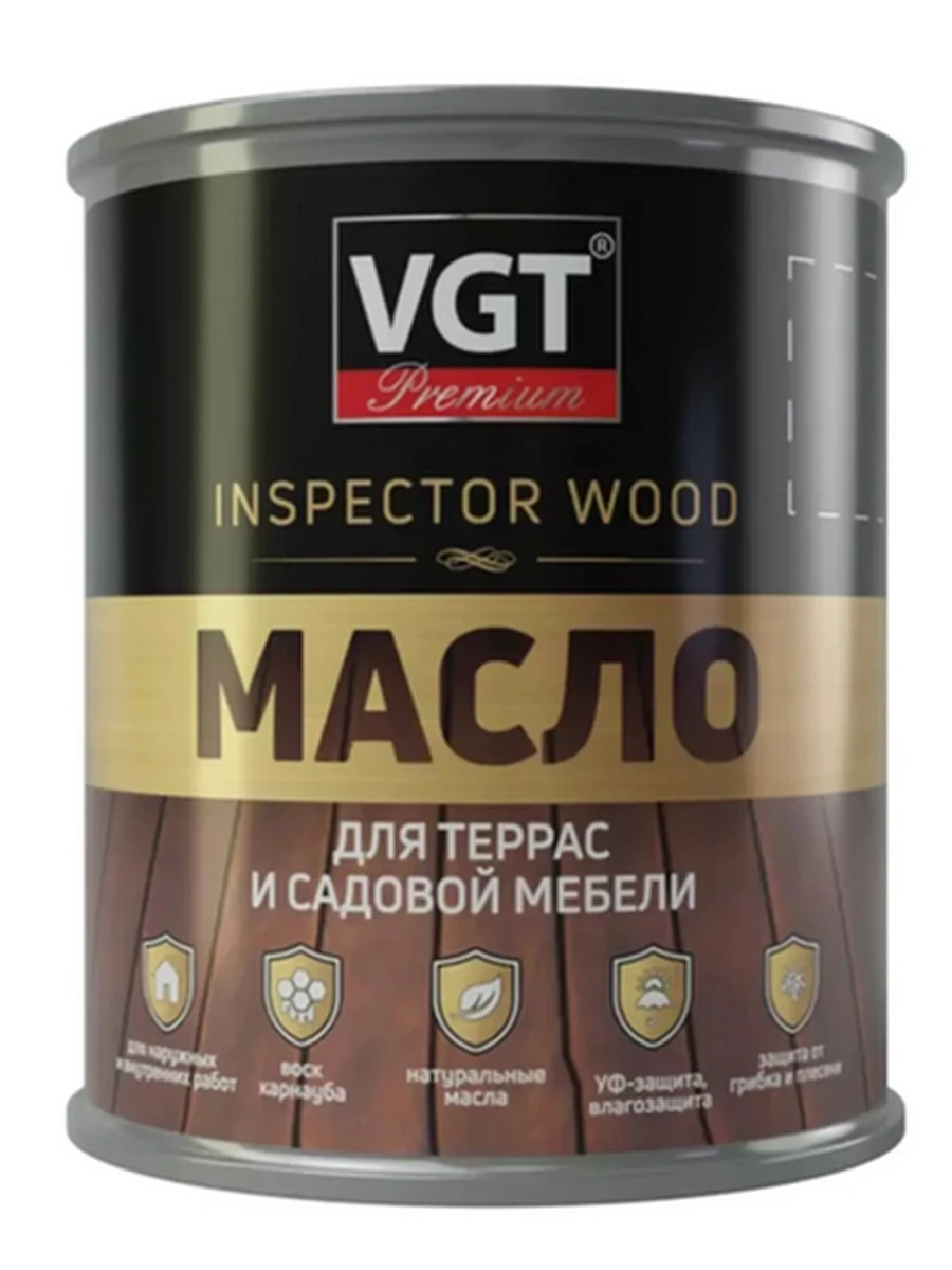 Масло для террас и садовой мебели VGT Белый ясень, 1,8 л (по 4шт)