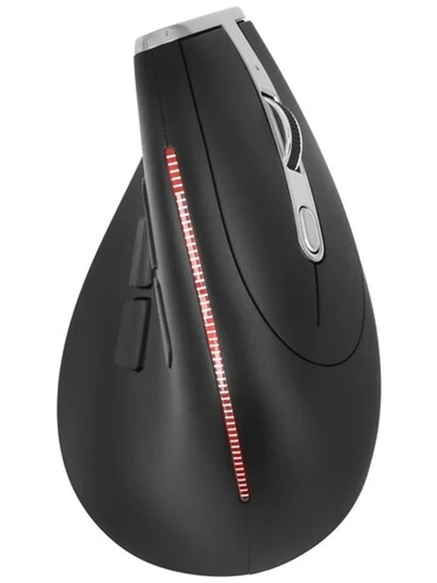 Вертикальная мышь беспроводная ZELOTES F-36 черный [2400 dpi, подсветка, ПО, кнопки - 8]