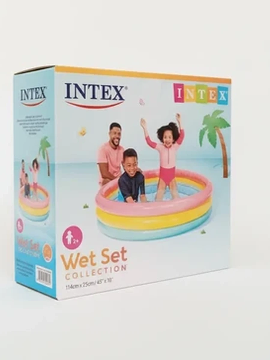Детский надувной бассейн Intex Радуга 114х25 см для дачи и отдыха