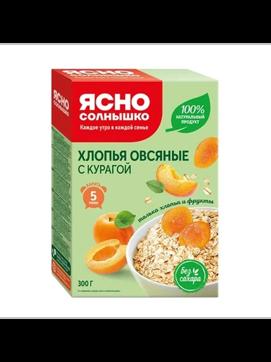 Хлопья Овсяные с курагой 300 г