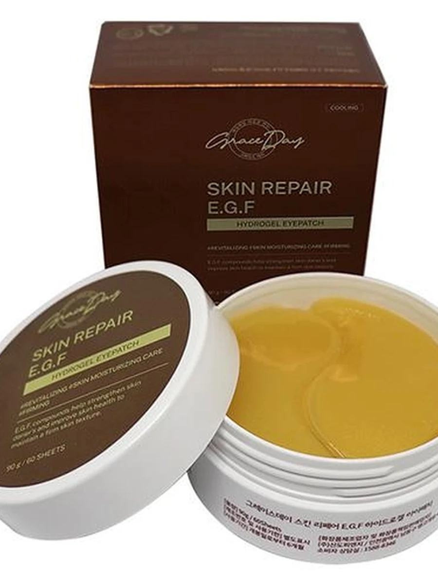 ПАТЧИ ДЛЯ ГЛАЗ `GRACE DAY` ГИДРОГЕЛЕВЫЕ С E.G.F. (ВОССТАНАВЛИВАЮЩИЕ) 60 ШТ.