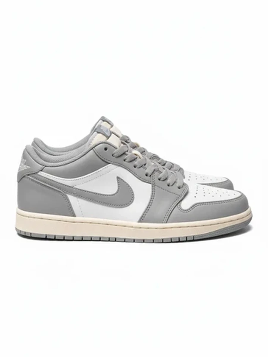 Кроссовки мужские высокие Air Jordan серые с белым для спорта и отдыха