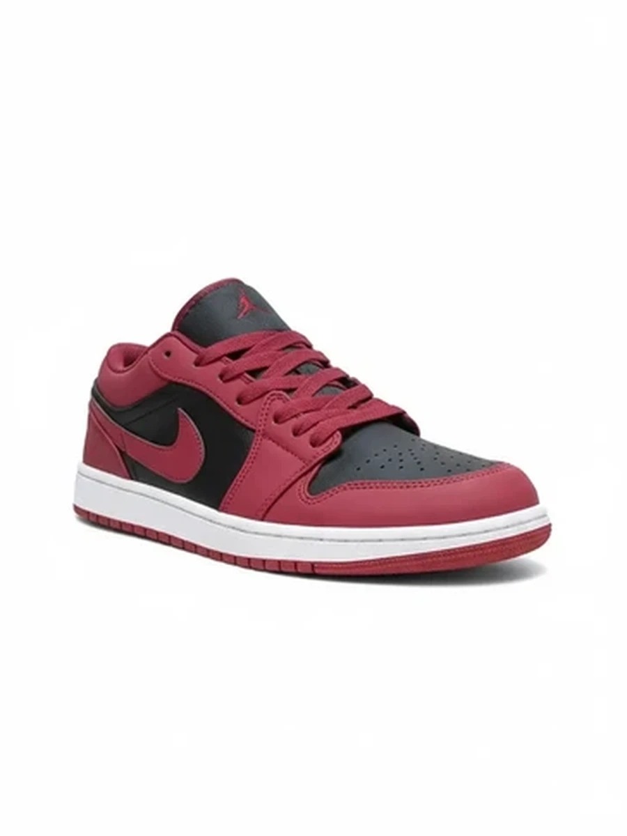 Кроссовки мужские низкие Air Jordan 1 красно-черные для повседневной носки