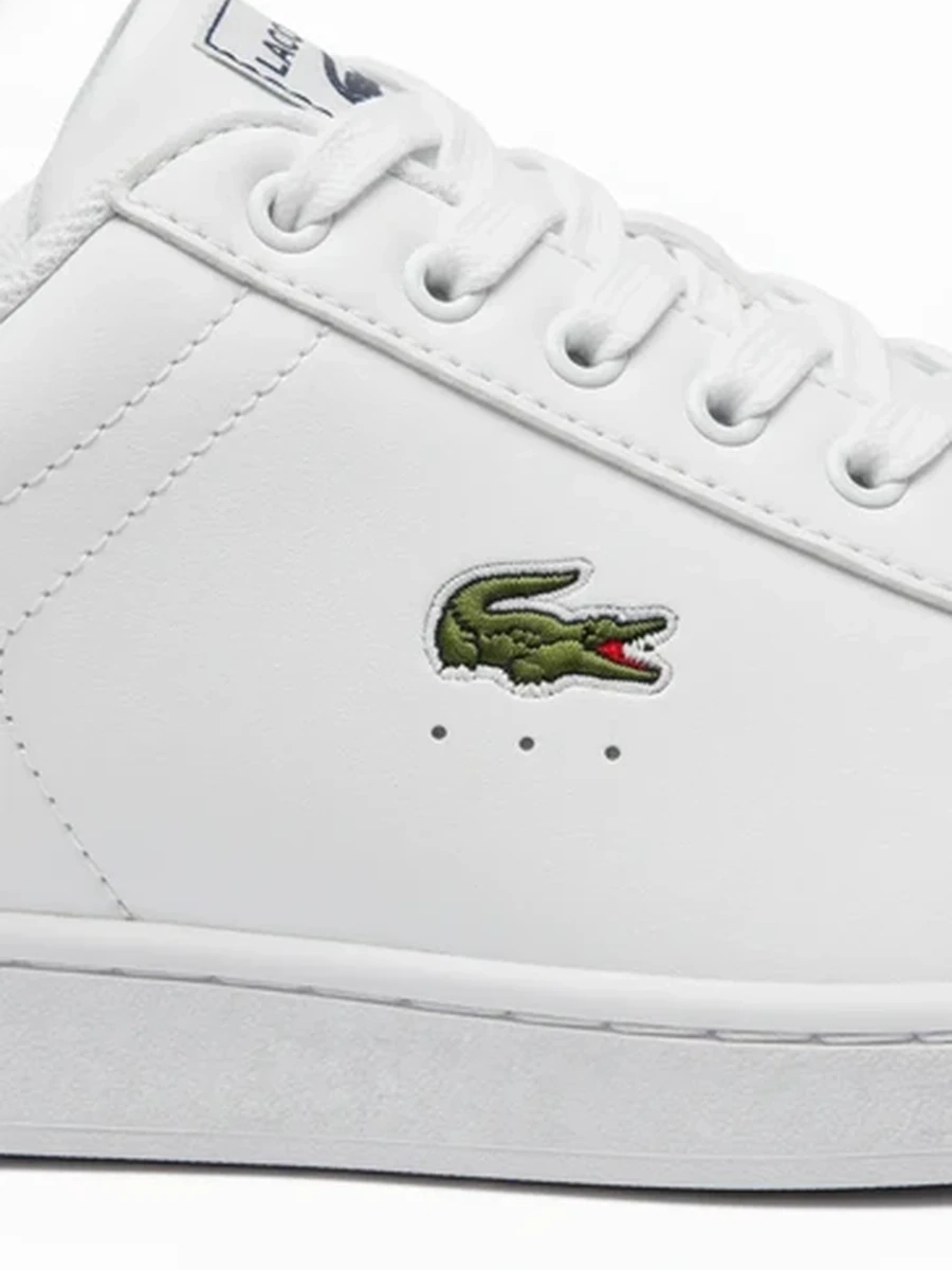 Классические белые кеды Lacoste из экокожи для повседневной носки