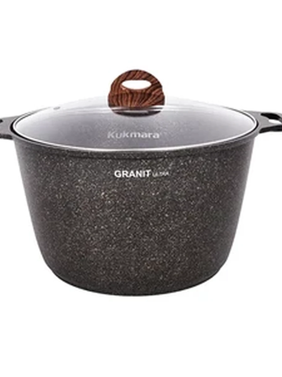 Кастрюля Kukmara 10л со стекл. крышкой, АП линия Granit ultra (Original)
