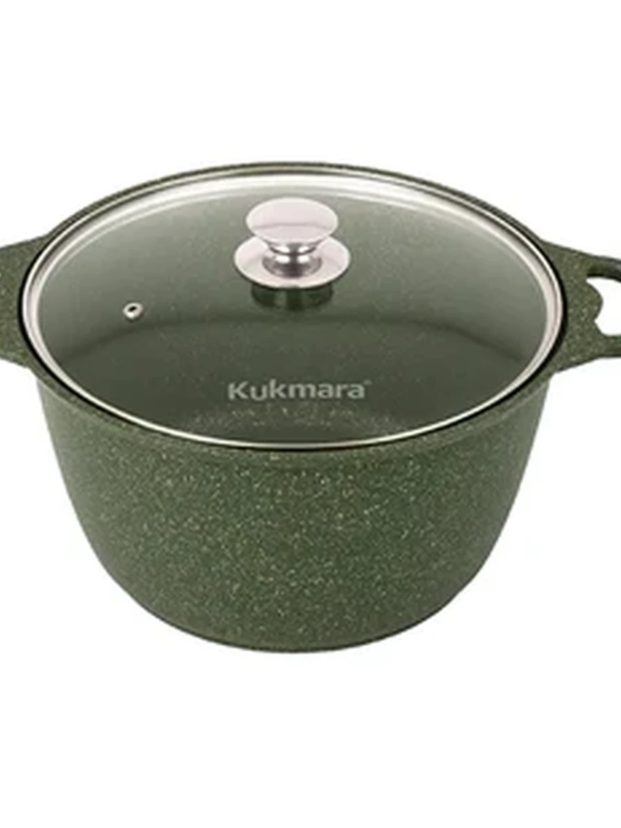 Кастрюля Kukmara 6л со стеклянной крышкой, АП линия Trendy style (Malachite)