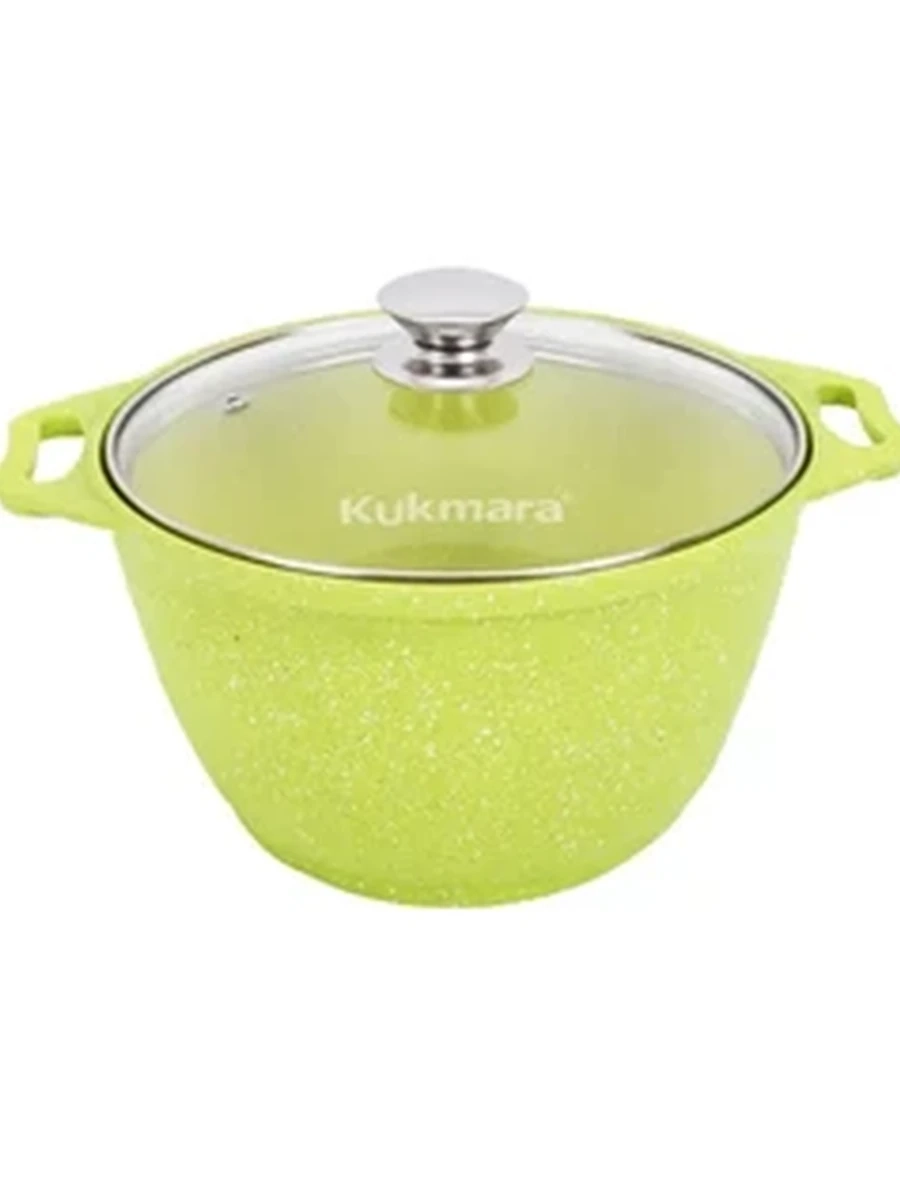 Кастрюля Kukmara 4л со стеклянной крышкой, АП линия Trendy style (Lime)