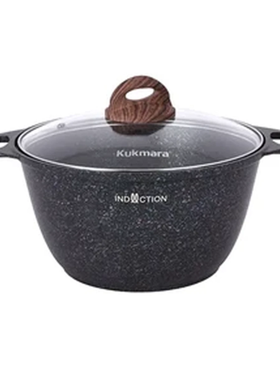 Кастрюля Kukmara 4л со стекл. крышкой, АП линия Granit Ultra Induction (Blue)
