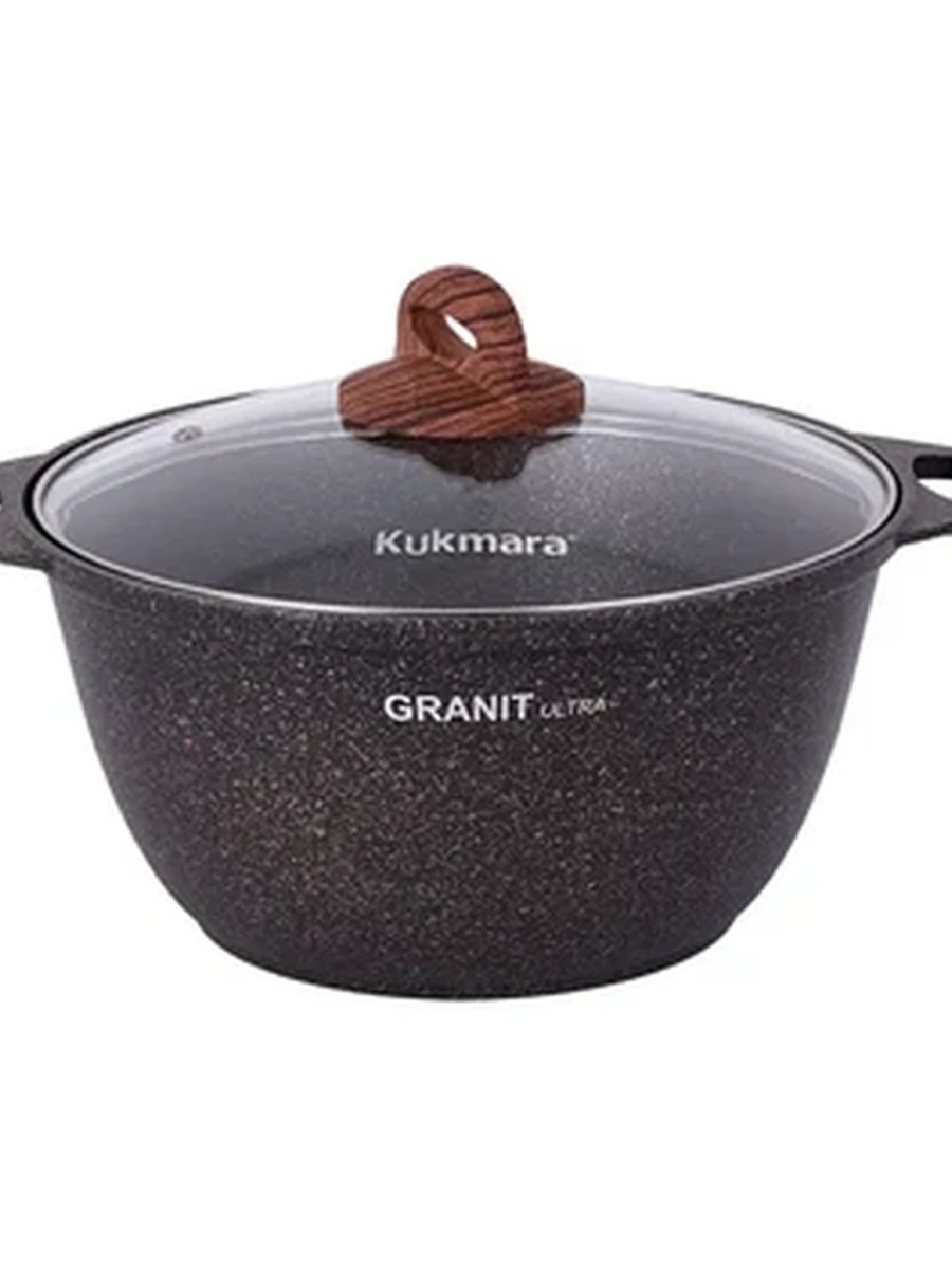 Кастрюля Kukmara 3л со стекл. крышкой, АП линия Granit ultra (Original)