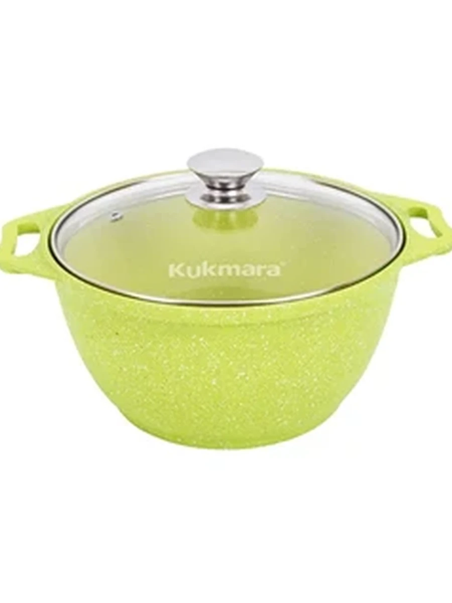 Кастрюля Kukmara 2л со стеклянной крышкой, АП линия Trendy style (Lime)