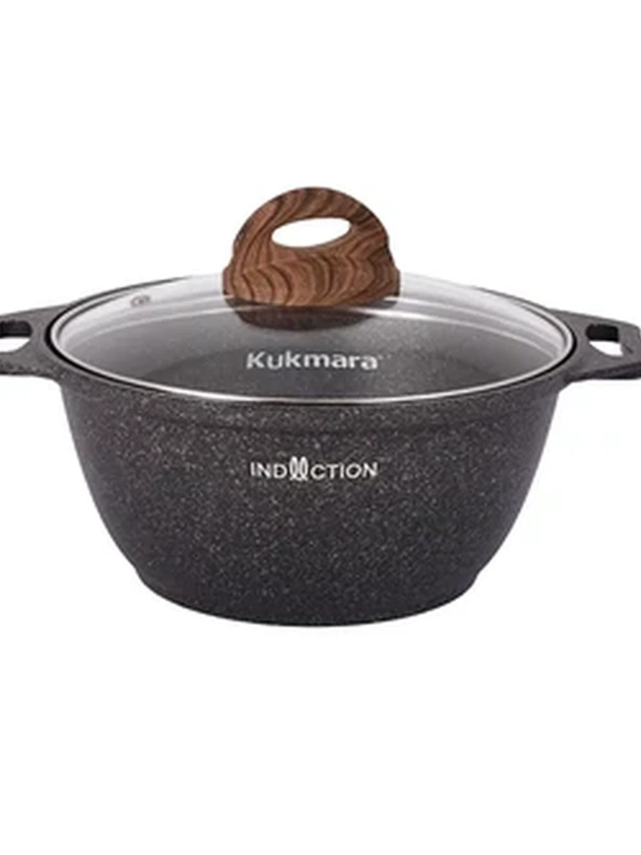 Кастрюля Kukmara 2л со стекл. крышкой, АП линия Granit Ultra Induction (Original)
