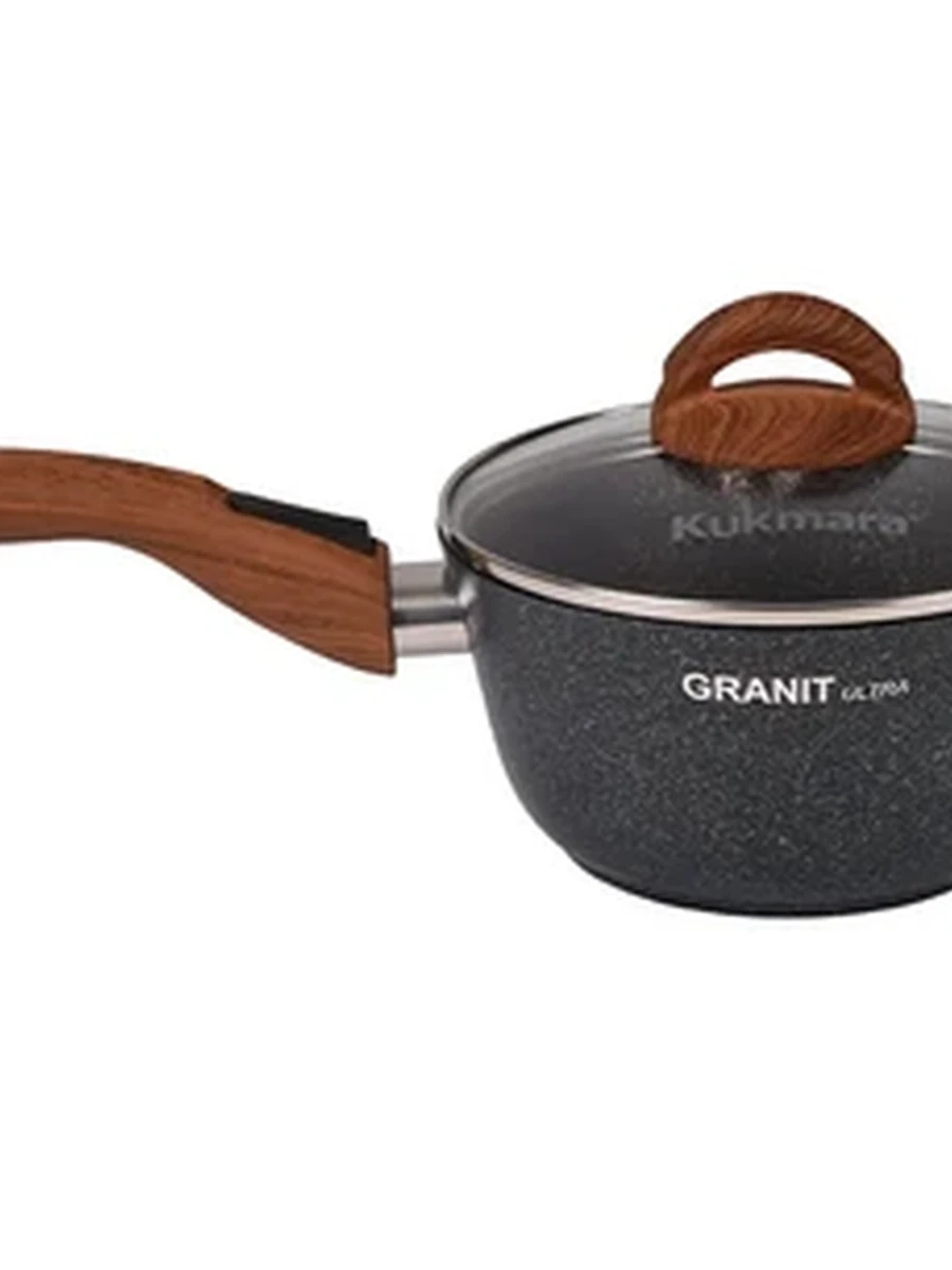 Ковш Kukmara 1,5л с носиком со съемной ручкой,со стекл. крышкой, АП линия Granit Ultra (blue)