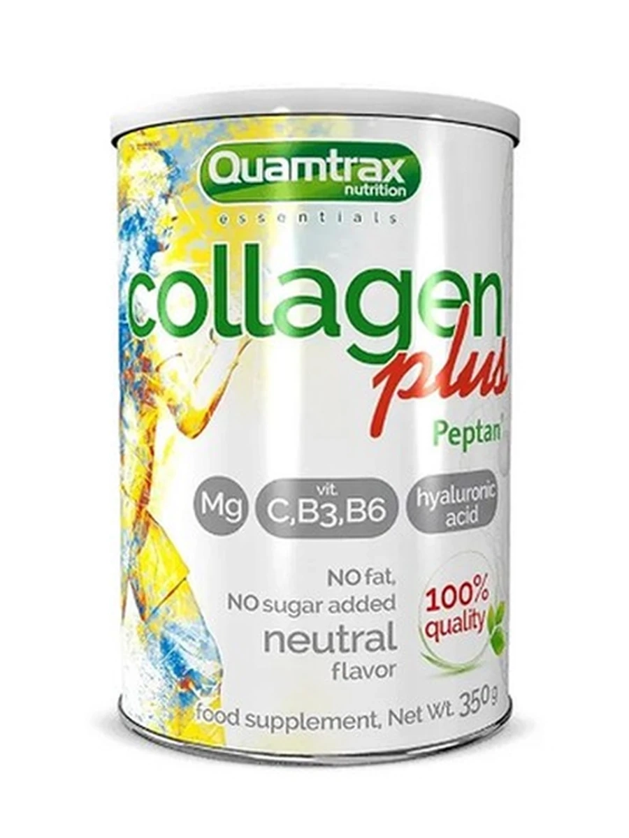 Коллаген с гиалурон. кислотой, витам. С, В3, Mg. Collagen +, Quatramax, 350гр