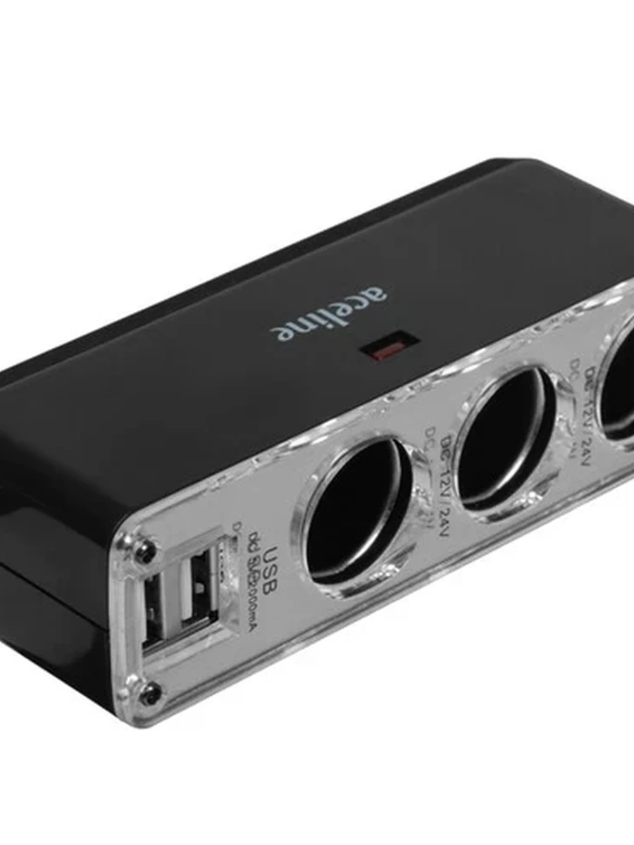 Разветвитель автоприкуривателя Aceline AC-302 [Прикуриватель - 3/USB - 2]
