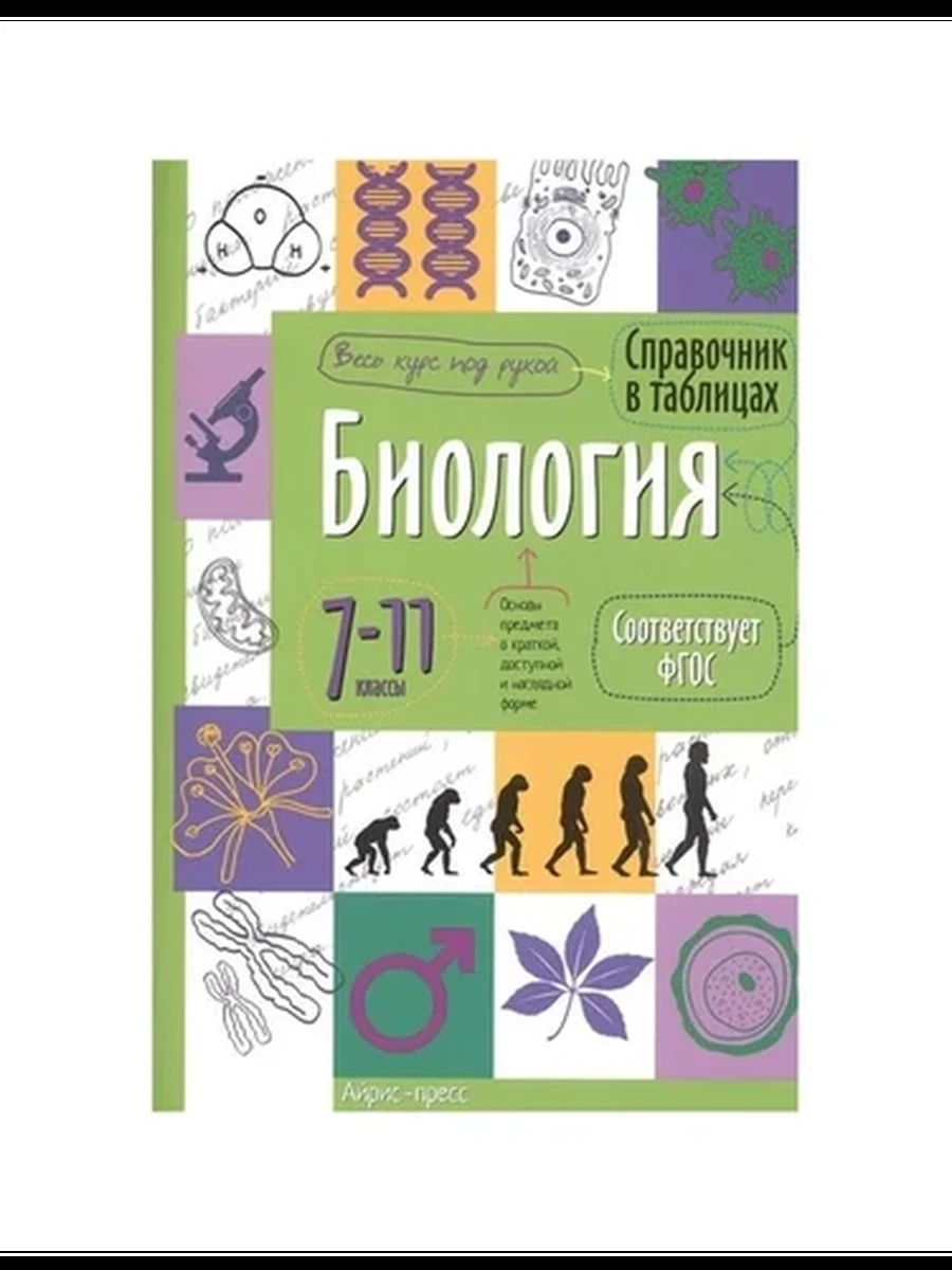 Справочник в таблицах Биология 7-11 классы (сгиб)