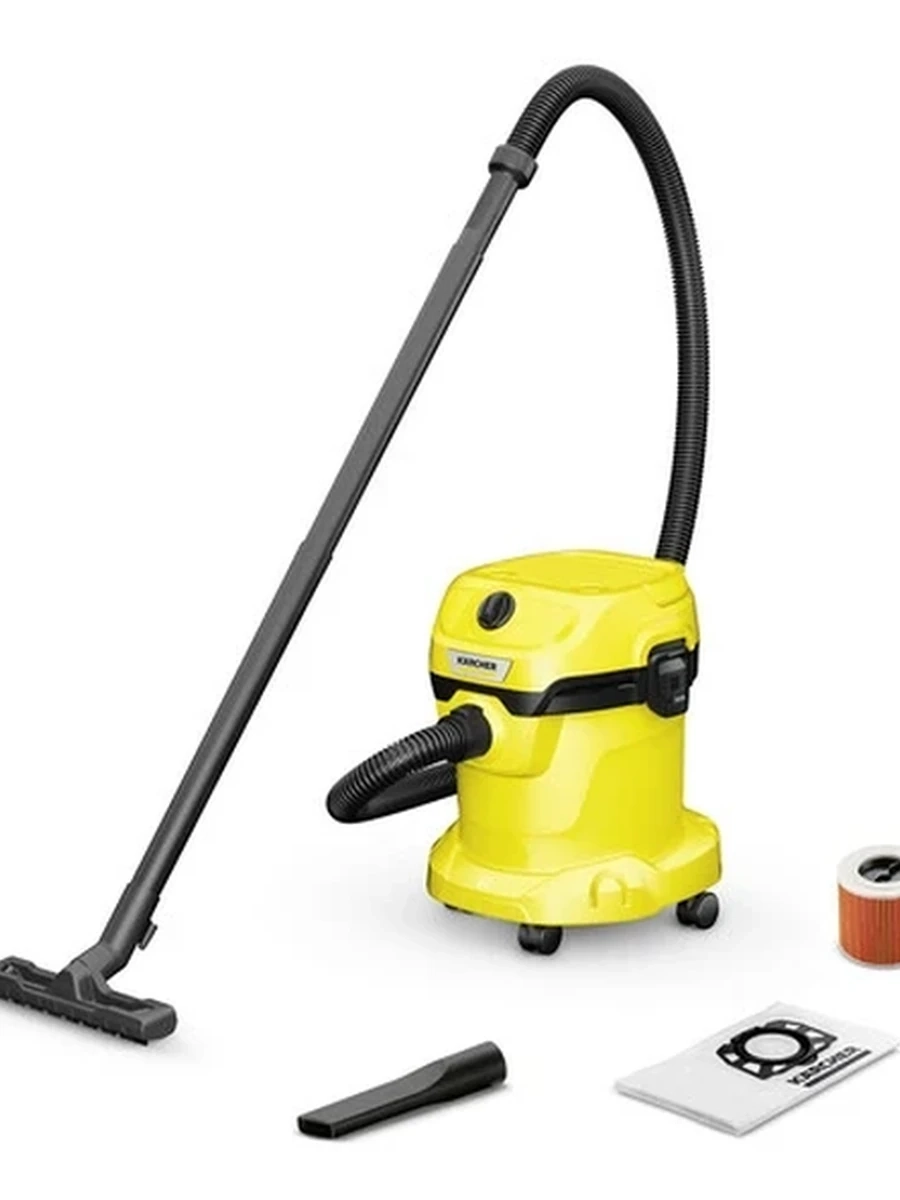Хозяйственный пылесос Karcher WD 2 Plus V-15/4/18/C   [1000 Вт, 15 л, влажная уборка, выдув, 4.4 кг]