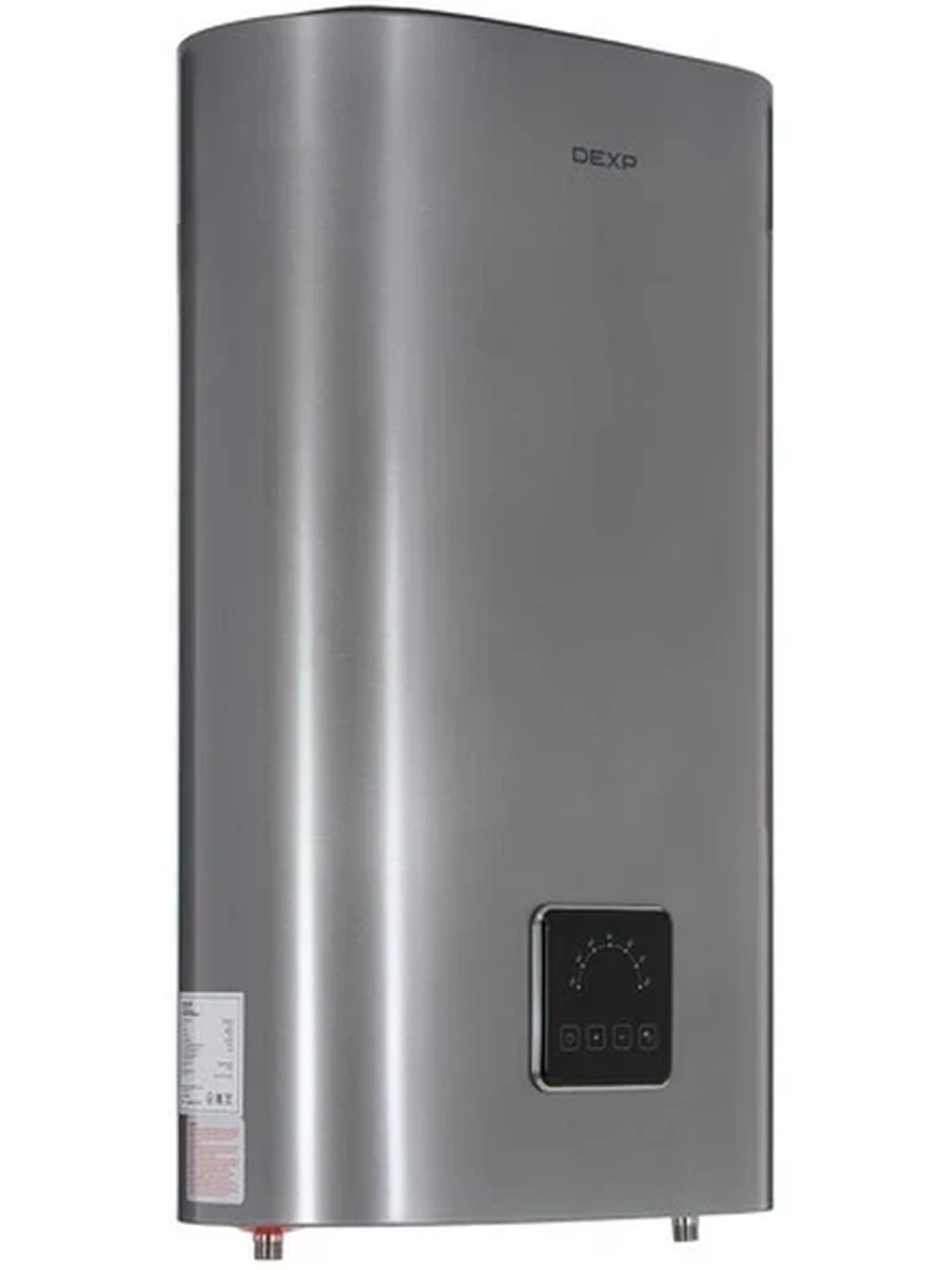 Водонагреватель  DEXP WH-D50AGDH/S [накопительный, 50 л, нержавеющая сталь, нижняя, плоская, уст-ка: вертикальная, серый, сухой тэн]