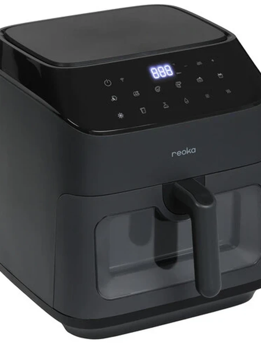 Аэрогриль Reoka SmartFryPro RKAF-D1306 [1350 Вт, чаша - керамика, Wi-Fi, карбоновый нагреватель, упр. -сенс, аксессуары, графитовый]
