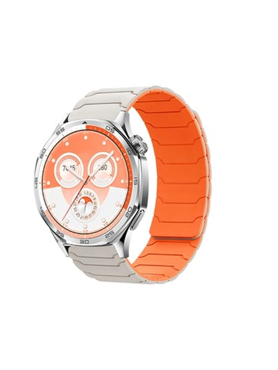 Ремешки HOCO WH21 Flexible series magnetic silicone strap(22mm) starlight with orange