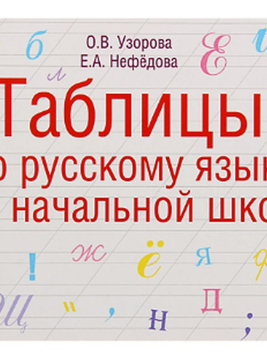 Таблицы по русскому языку для нач. школы Узорова (гориз.)