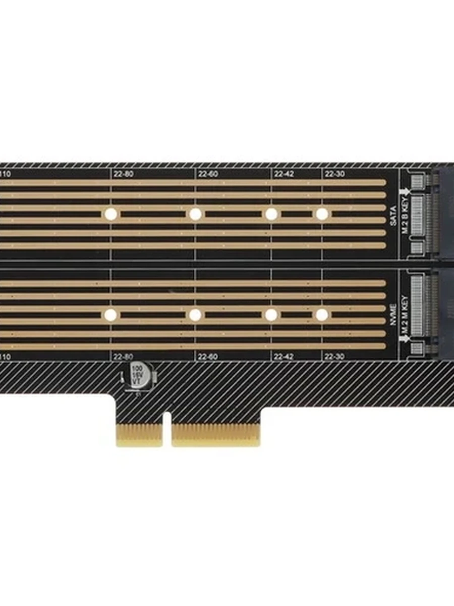Контроллер DEXP ZGH-PH39 PCI-Ex4 to M2 1*M-key NVMe and 1*B-key NGFF with int 7 pin SATA data