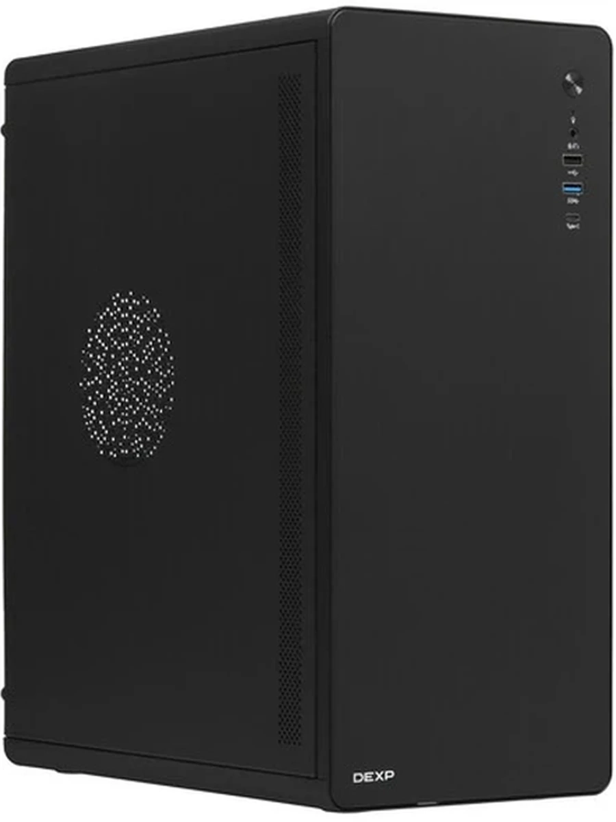 Корпус Minitower DEXP DCU-500B Black, 0.7mm, USB2, USB3.0, USB Type-C, без БП