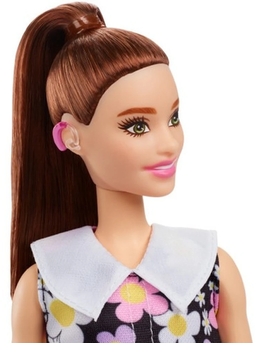 Barbie & Ken Кукла Модница в чёрном платье в цветочек HBV19