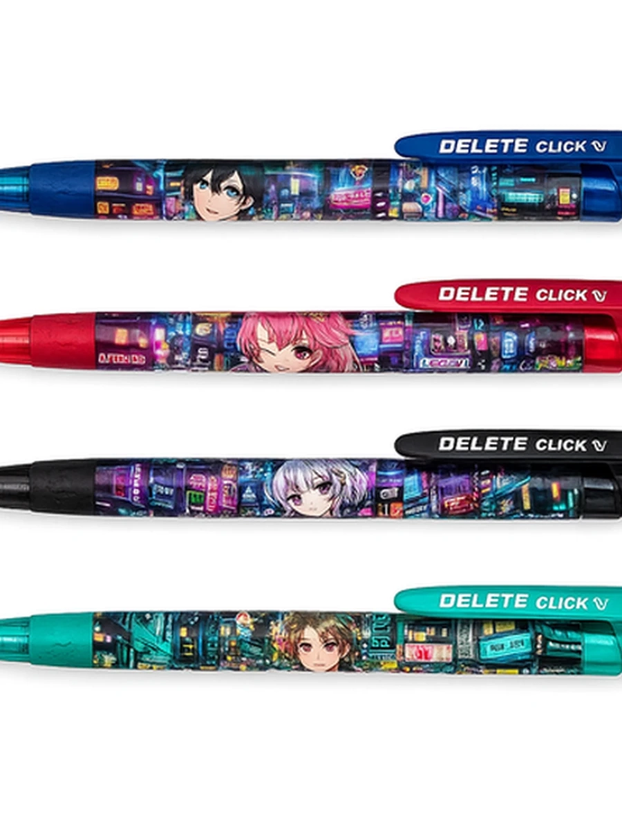 РУЧ "DeleteSlimClick.Classic" MANGA ANIME. CITY  СО СТИР ЧЕРНИЛ  0.5 ММ, СИНЯЯ 4 ВИДА