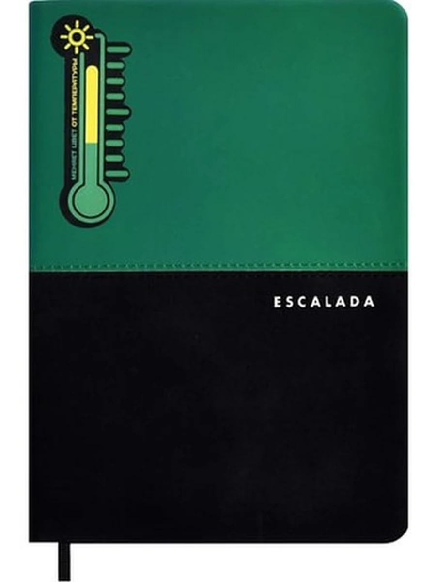 Записная книжка, А5,ТЕРМОХРОМ ЗЕЛЁН+ВЕЛЮР ЧЁРНЫЙ кожзам