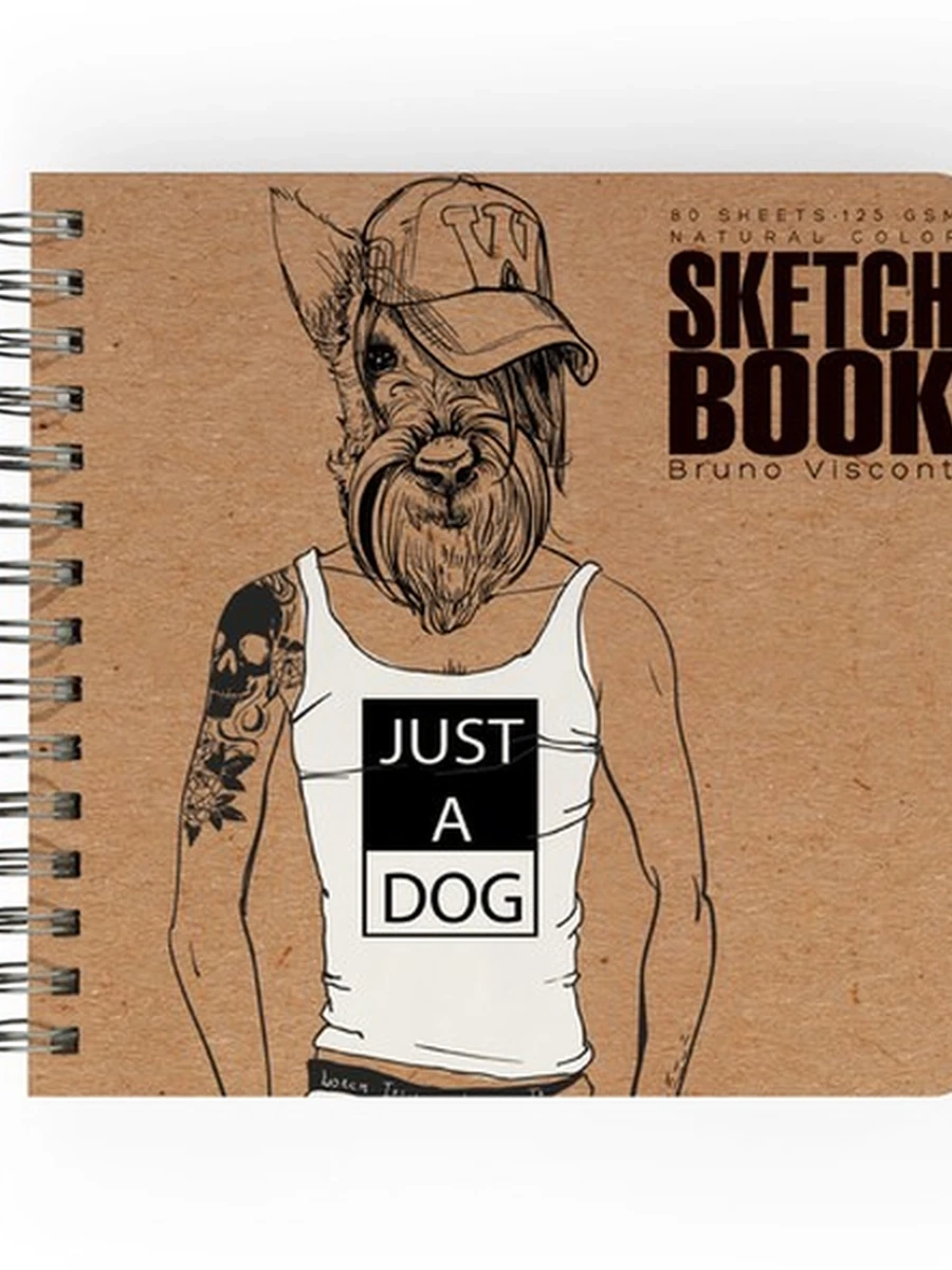 SKETCHBOOK BV, 200х205 мм, 80 Л.КРАФТ 125 гр. НА ГРЕБНЕ (4 ВИДА)