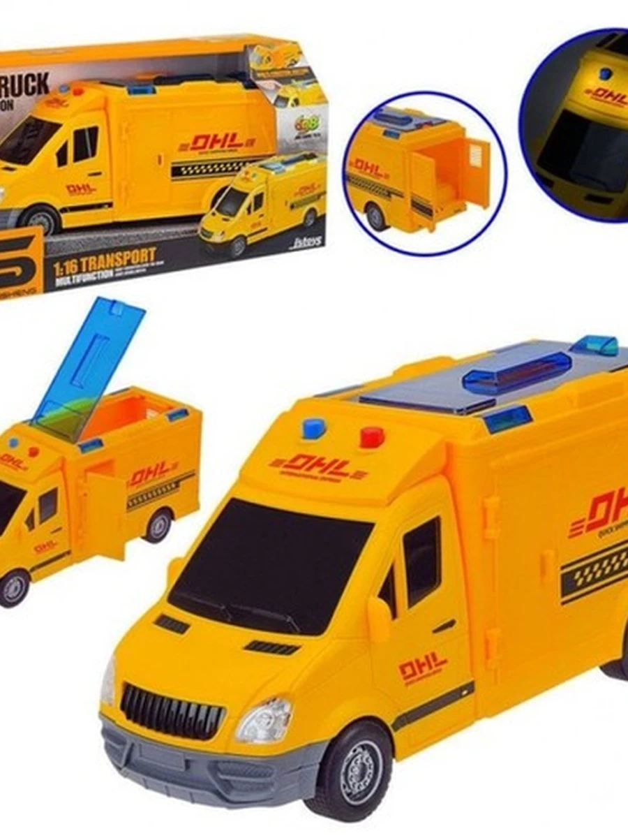 JS126F Игрушечный почтовый грузовик 1:16 с трением светом звуком и открывающимися дверями №3