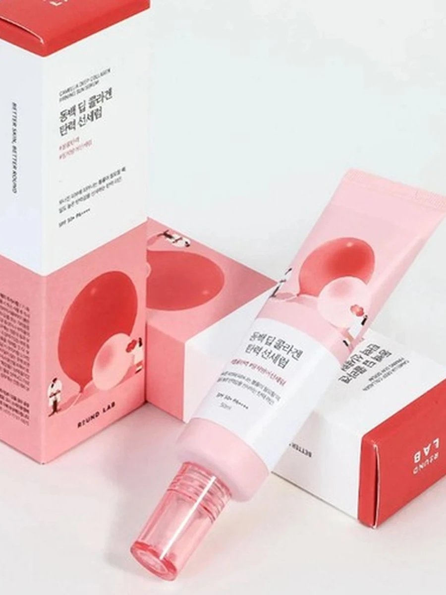 СОЛНЦЕЗАЩИТНАЯ СЫВОРОТКА CAMELLIA DEEP COLLAGEN FIRMING SUN SERUM SPF50/PA++++ 50ML (ROUND LAB)