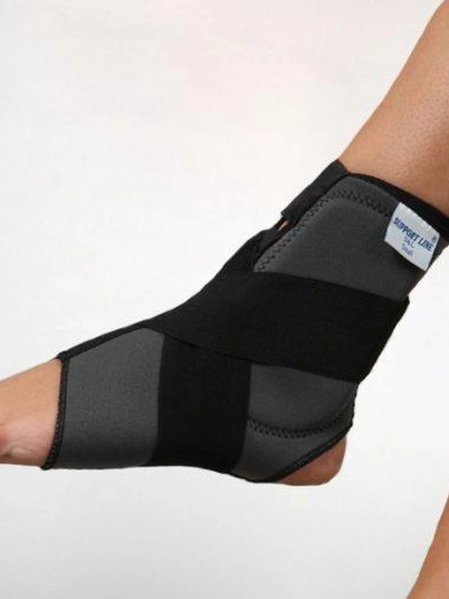 REF 403                                             Голеностоп стабилизирующий  с боковыми вставками и перекрестной лентой. Неопрен.