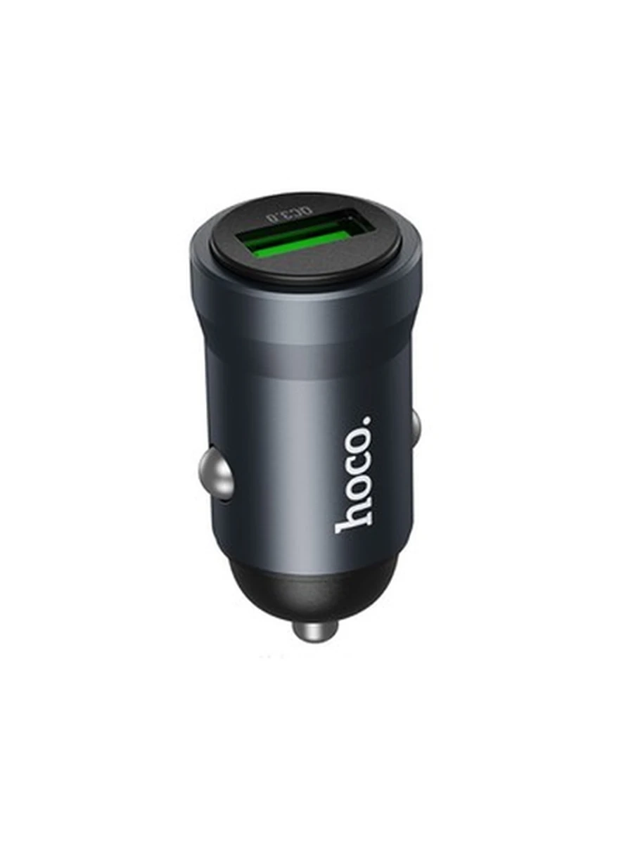 Авто Адаптер HOCO Z62 Energy single-port QC3.0 car charger metal gray