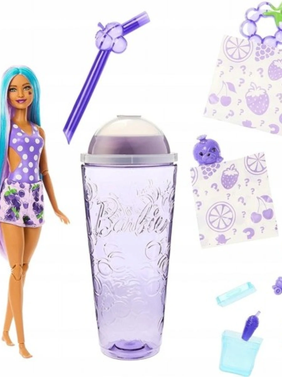 Кукла Barbie Pop Reveal серия Fruit Виноградный сок HNW44